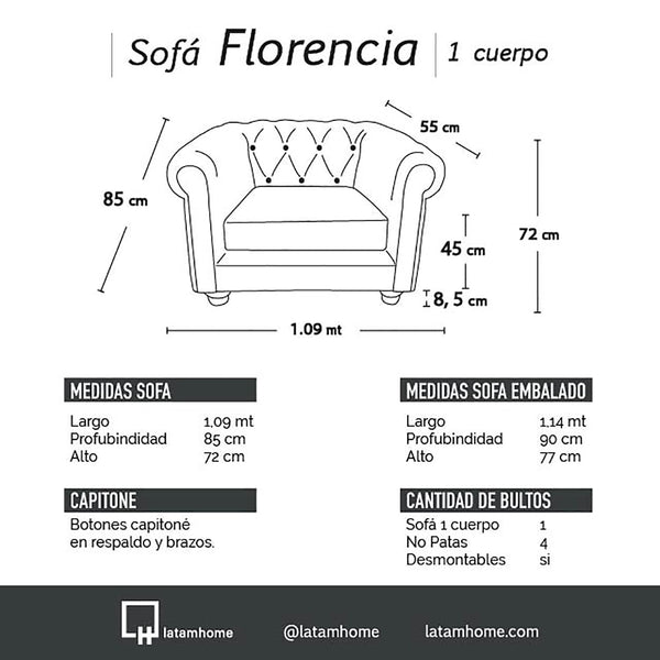 Sofá Florencia - 1 cuerpo