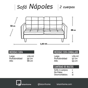 Sofá Nápoles - 2 cuerpos