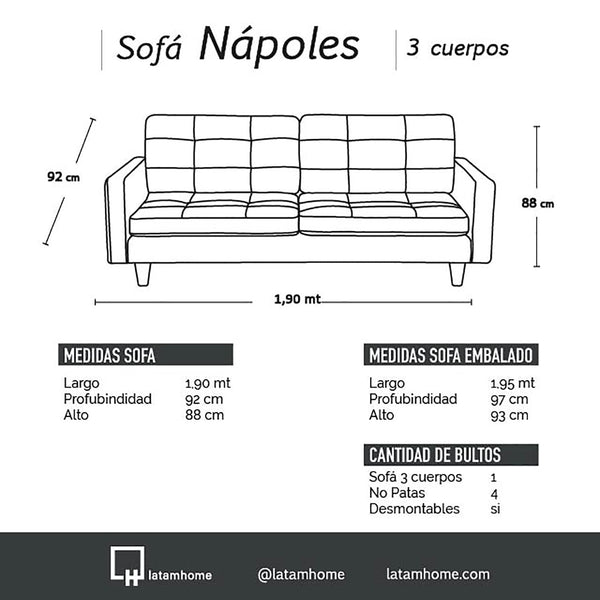 Sofá Nápoles - 3 cuerpos