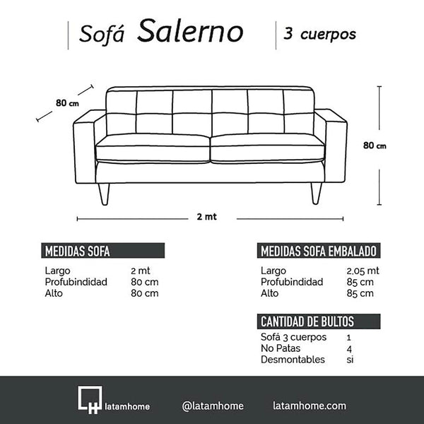 Sofá Salerno - 3 cuerpos