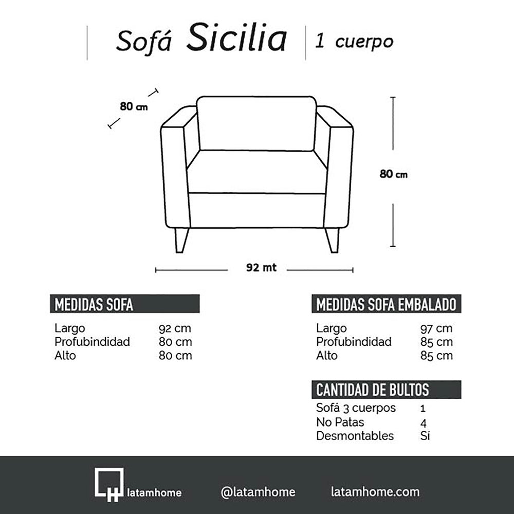 Sofá Sicilia - 1 cuerpo