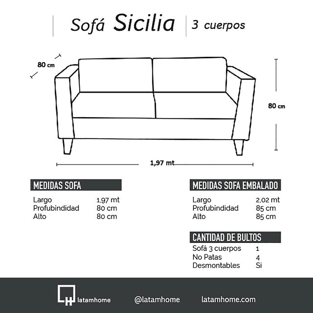 Sofá Sicilia - 3 cuerpos