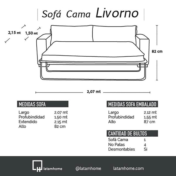 Sofá Cama Livorno - 2 cuerpos