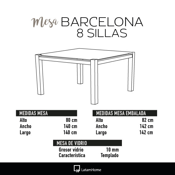 Mesa Comedor Barcelona - 140x140 cm