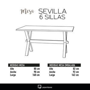 Mesa Comedor Sevilla - 160x90 cm