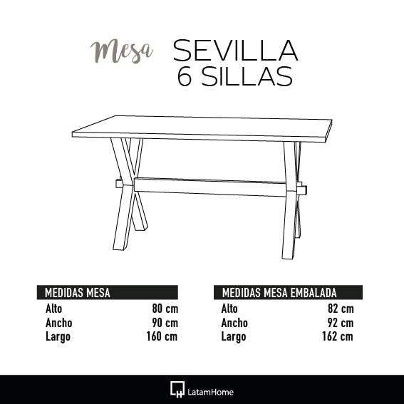 Mesa Comedor Sevilla - 160x90 cm