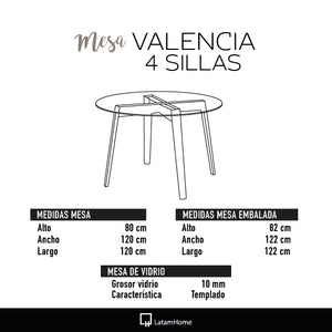 Mesa Comedor Valencia - 120x120 cm