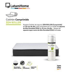 Colchon Comprimido Zen Roller 2 Plazas Espuma