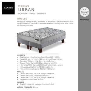 Cama Europea Zen Cannon Urban - 2 plazas