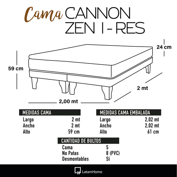 Cama Europea Zen Cannon I-Rest - Super King